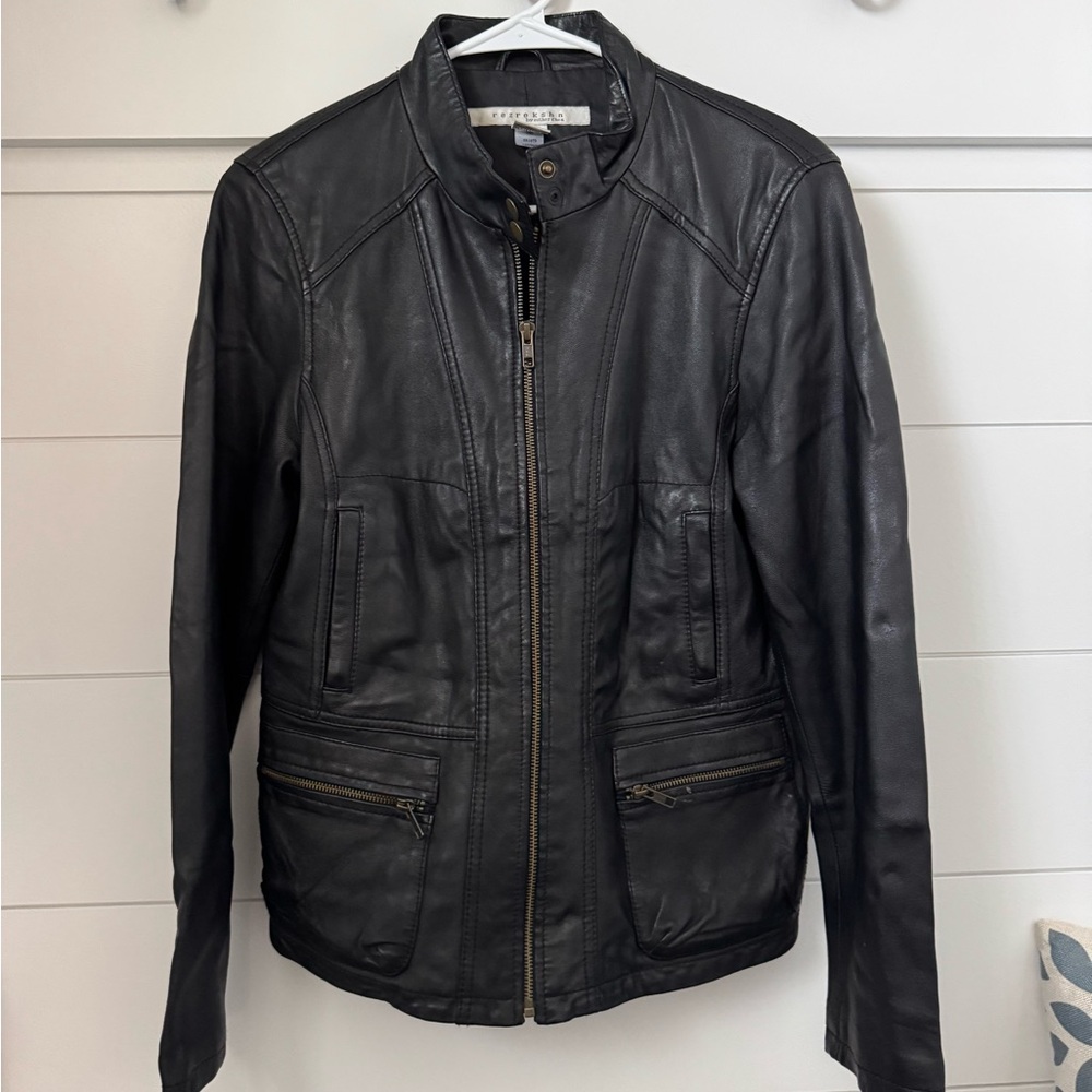 Rezrekshn Black Leather Jacket, Women’s M